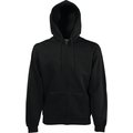 Sudadera básica con cremallera y capucha Negro S