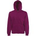 Sudadera básica con cremallera y capucha Rojo / Violeta M