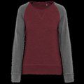 Sudadera bi-color algodón orgánico Wine Heather / Grey Heather XXL