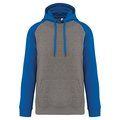 Sudadera bicolor con capucha Grey heather/Sporty royal blue S