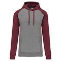 Sudadera bicolor con capucha Grey Heather / Wine Heather L