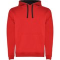 Sudadera con Capucha y Bolsillo Canguro Rojo / Negro M