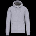 Sudadera capucha y cremallera algodón Oxford Grey L