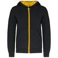 Sudadera con capucha y cremallera para niños Black / Yellow 10/12 ans