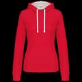 Sudadera de chica con capucha contrastada Rojo XL