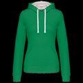 Sudadera de chica con capucha contrastada Verde L