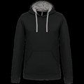 Sudadera clásica con capucha y bolsillo Black / Fine Grey XS