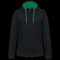 Sudadera clásica con capucha y bolsillo Black / Light Kelly Green XXL