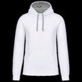 Sudadera clásica con capucha y bolsillo White / Fine Grey S