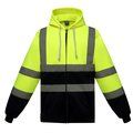 Sudadera de cremallera con tiras reflectantes Amarillo XL