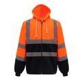 Sudadera de cremallera con tiras reflectantes Orange / Navy M