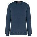 Sudadera cuello redondo felpa Washed Navy Blue 3XL