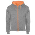 Sudadera con detalles en color flúor GRIS/NARANJA FLUOR 2XL