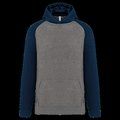 Sudadera infantil bicolor con capucha y bolsillos Grey Heather / Sporty Navy 10/12 ans