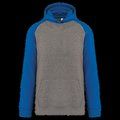 Sudadera infantil bicolor con capucha y bolsillos Grey heather/Sporty royal blue 12/14 ans