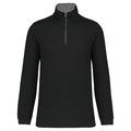 Sudadera punto piqué con cremallera Black / Grey Heather M