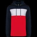 Sudadera tricolor unisex Navy / White / Red XL