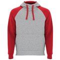 Sudadera unisex bicolor GRIS VIGORE/ROJO M