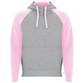 Sudadera unisex bicolor GRIS VIGORE/ROSA CLARO 3/4