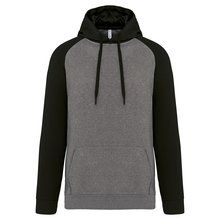 Sudadera bicolor con capucha Grey Heather / Black XS