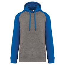 Sudadera bicolor con capucha Gris 3XL