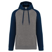 Sudadera bicolor con capucha Gris S