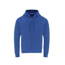 Sudadera Capucha Cremallera adulto de Algodón Orgánico Azul XS