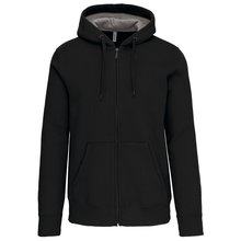 Sudadera capucha y cremallera algodón Negro M