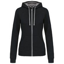 Sudadera capucha mujer Black / Fine Grey XS