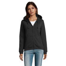 Sudadera con Cremallera y Capucha Mujer 280gr Negro/ Negro Opaco L