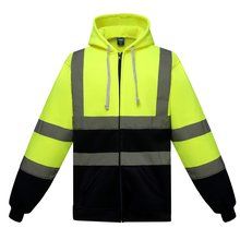 Sudadera de cremallera con tiras reflectantes Amarillo XXL