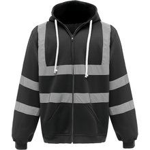 Sudadera de cremallera con tiras reflectantes Negro XXL