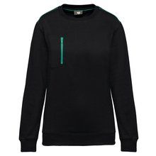 Sudadera unisex con bolsillo a zip Black / Kelly Green XS