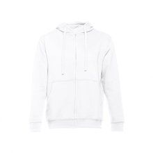 Sudadera unisex con capucha cremallera y bolsillos Blanco L