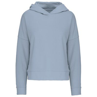 Sudadera algodón orgánico capucha mujer Aquamarine L/XL