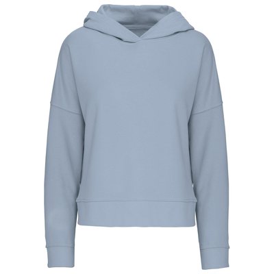 Sudadera algodón orgánico capucha mujer Azul / Gris S/M