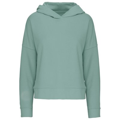 Sudadera algodón orgánico capucha mujer Verde L/XL