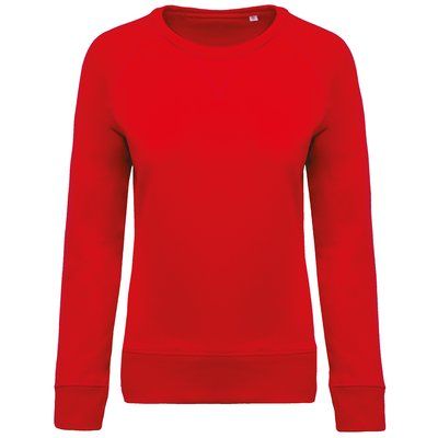 Sudadera algodón orgánico cuello redondo Red XS