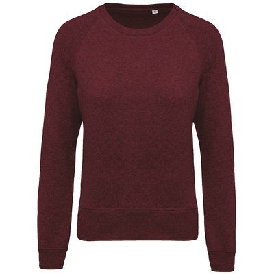 Sudadera algodón orgánico cuello redondo Wine Heather XS