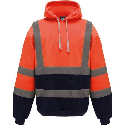 Sudadera alta visibilidad con capucha Hi Vis Orange / Navy M