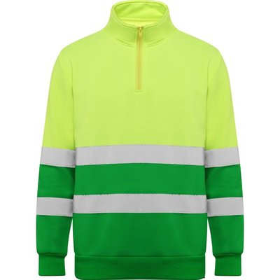 Sudadera Alta Visibilidad Cuello Alto VERDE JARDÍN/AMARILLO FLÚOR 4XL