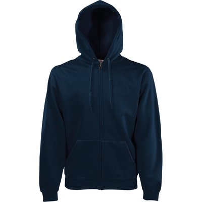 Sudadera básica con cremallera y capucha Azul L