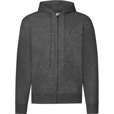 Sudadera básica con cremallera y capucha Dark Heather Grey L