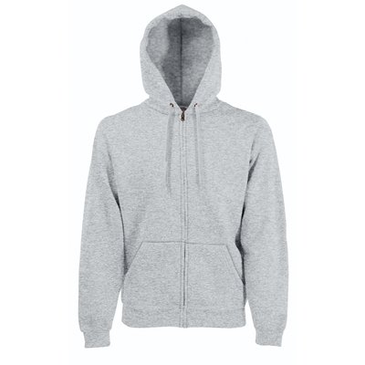 Sudadera básica con cremallera y capucha Gris 4XL