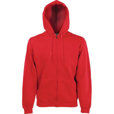 Sudadera básica con cremallera y capucha Rojo XL