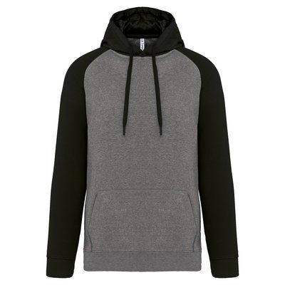 Sudadera bicolor con capucha Grey Heather / Black XL