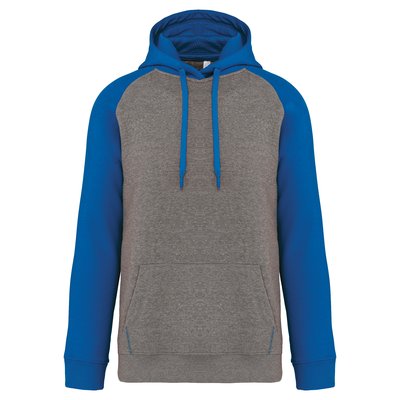 Sudadera bicolor con capucha Gris XL