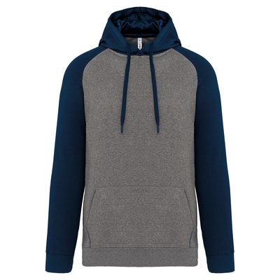 Sudadera bicolor con capucha Gris XXL