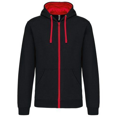 Sudadera Bolsillo con acceso para auriculares Black / Red XS