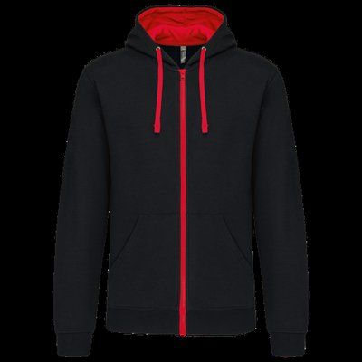 Sudadera Bolsillo con acceso para auriculares Black / Red XXL